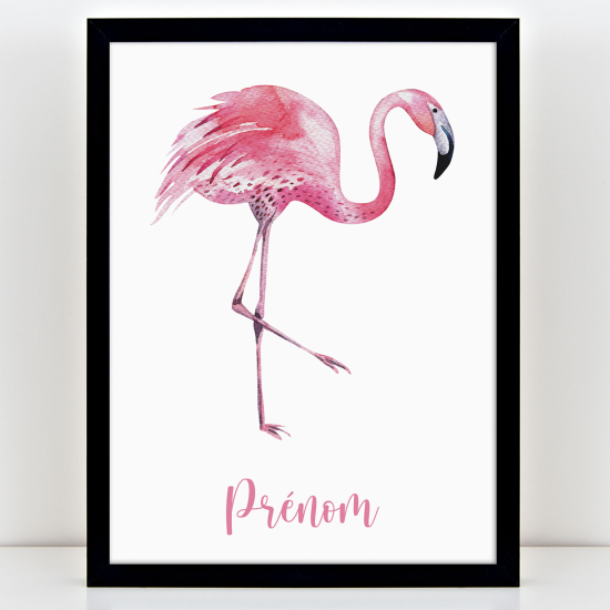 Affiche / Poster Prénom Enfants - Flamant rose