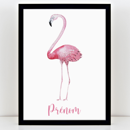 Affiche / Poster Prénom Enfants - Flamant rose