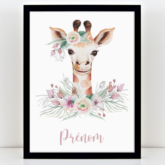 Affiche / Poster Prénom Enfants - Girafe