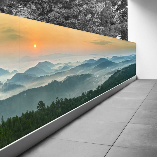 Brise vue Trompe l'œil - 100x350 cm - Montagnes