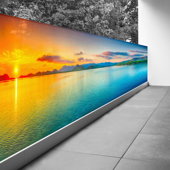 Brise vue Trompe l'œil - 110x440 cm - Couché de soleil