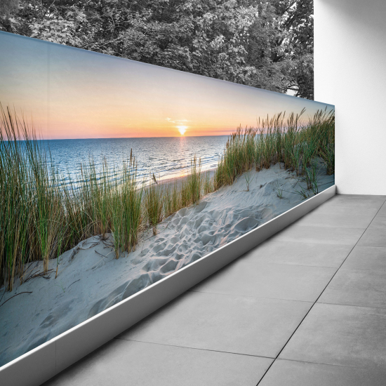 Brise vue Trompe l'œil - 120x360 cm - Couché de soleil