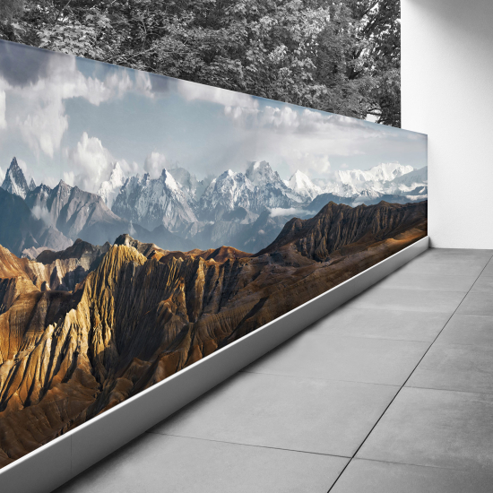 Brise vue Trompe l'œil - 120x390 cm -  Paysage des montagnes du Népal