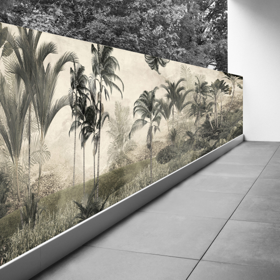 Brise vue Trompe l'œil - 120x450 cm - Forêt tropicale