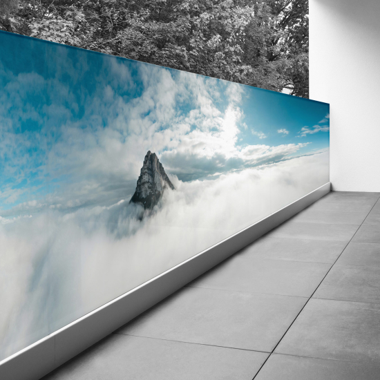 Brise vue Trompe l'œil - 130x455 cm - Nuages