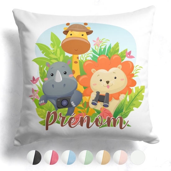 Coussin bicolore personnalisé - Animaux