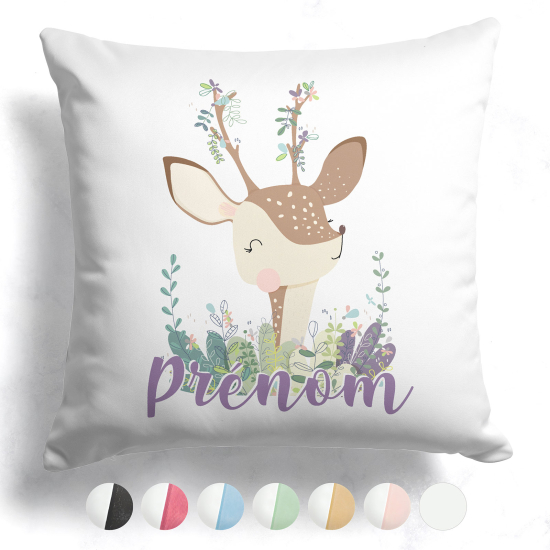 Coussin bicolore personnalisé - Faon