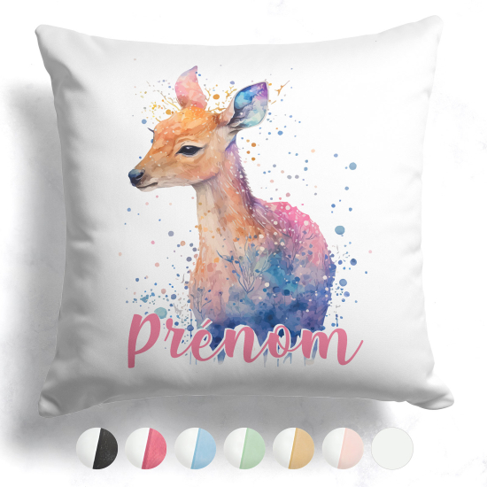 Coussin bicolore personnalisé - Faon