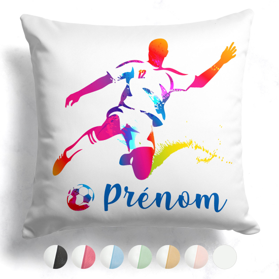 Coussin bicolore personnalisé - Footballeur