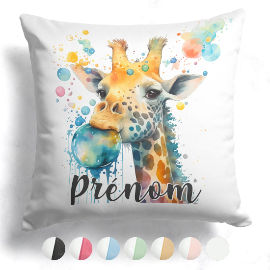 Coussin bicolore personnalisé - Girafe - 191