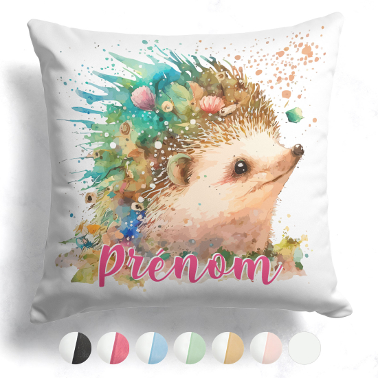 Coussin bicolore personnalisé - Hérisson