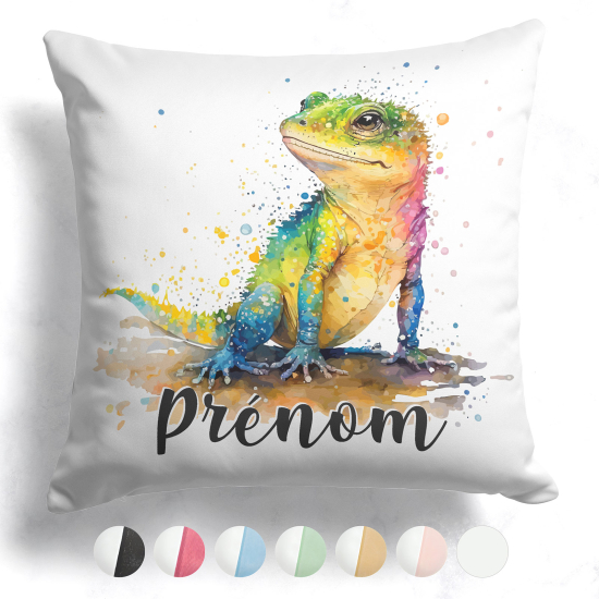 Coussin bicolore personnalisé - Lézard