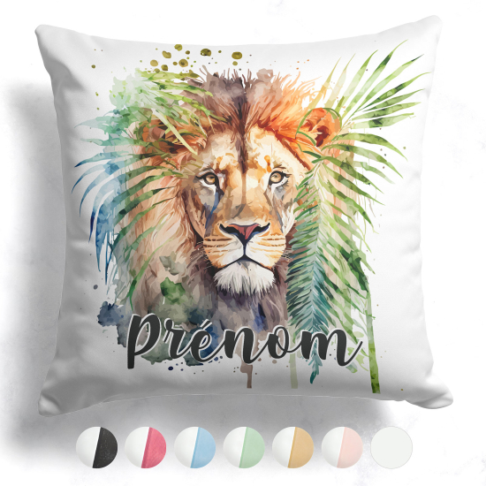 Coussin bicolore personnalisé - Lion