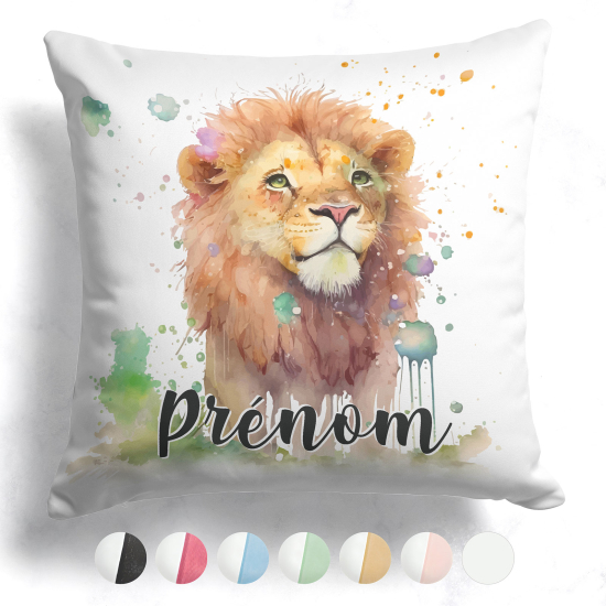 Coussin bicolore personnalisé - Lion