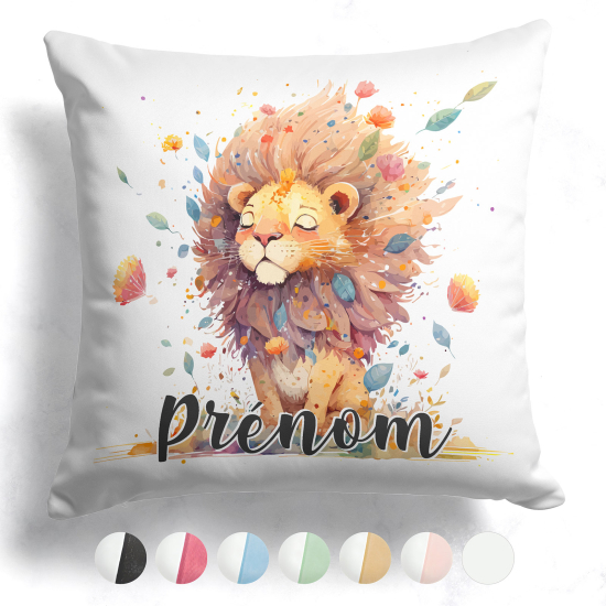 Coussin bicolore personnalisé - Lionceau