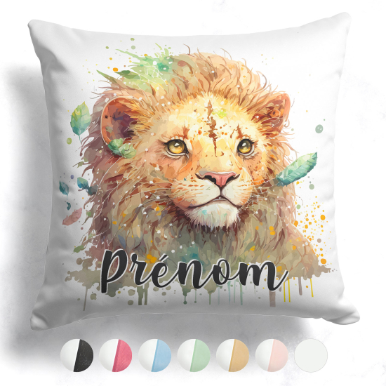 Coussin bicolore personnalisé - Lionceau