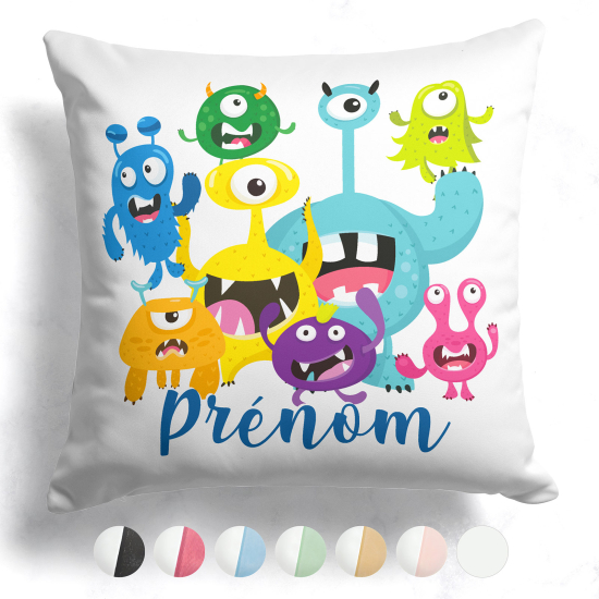 Coussin bicolore personnalisé - Monstres