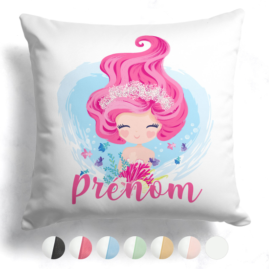 Coussin bicolore personnalisé - Sirène océan