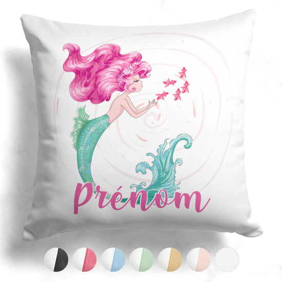 Coussin bicolore personnalisé - Sirène océan