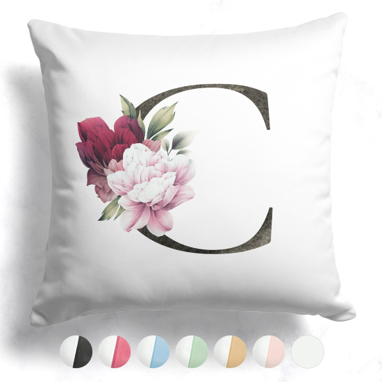 Coussin monogramme bicolore avec initiales - C