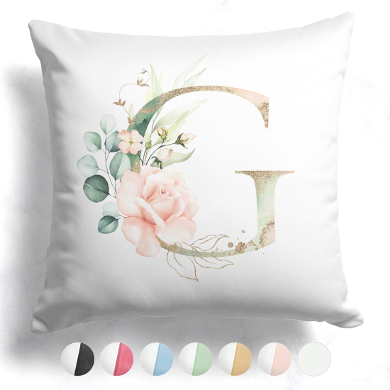 Coussin monogramme bicolore avec initiales - G