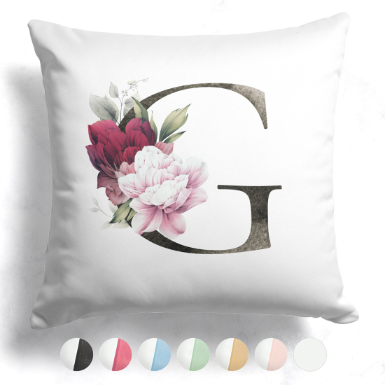 Coussin monogramme bicolore avec initiales - G