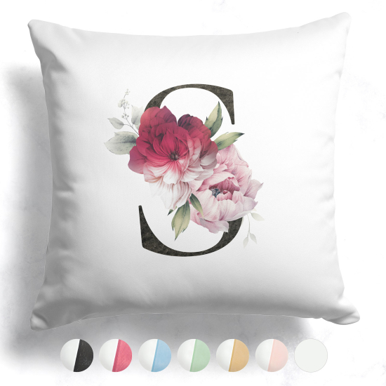 Coussin monogramme bicolore avec initiales - S