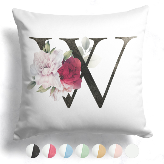 Coussin monogramme bicolore avec initiales - W