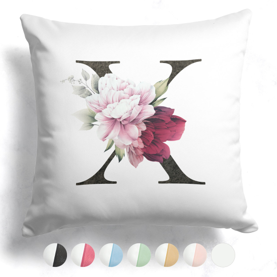 Coussin monogramme bicolore avec initiales - X