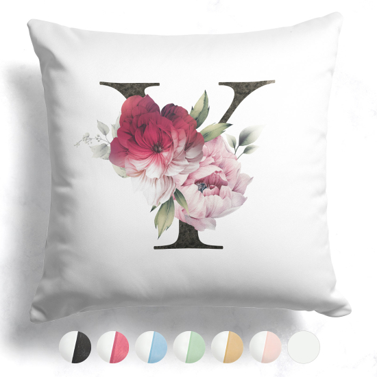 Coussin monogramme bicolore avec initiales - Y