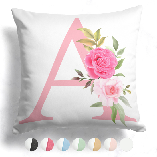 Coussin monogramme bicolore personnalisé - Lettre A