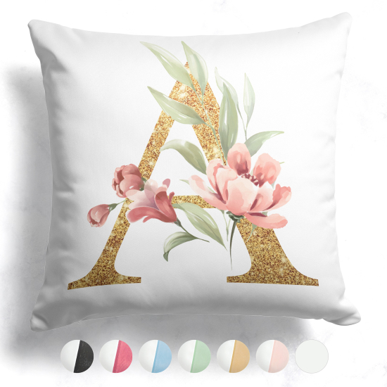 Coussin monogramme bicolore personnalisé - Lettre A