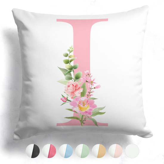 Coussin monogramme bicolore personnalisé - Lettre I