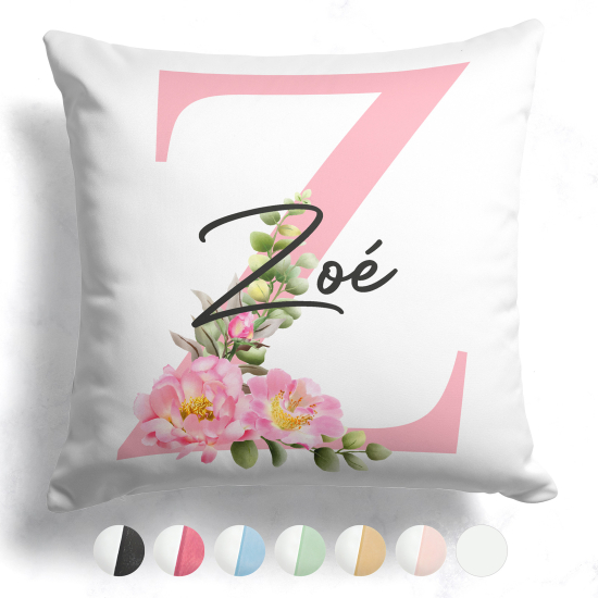 Coussin monogramme bicolore personnalisé - Lettre Z