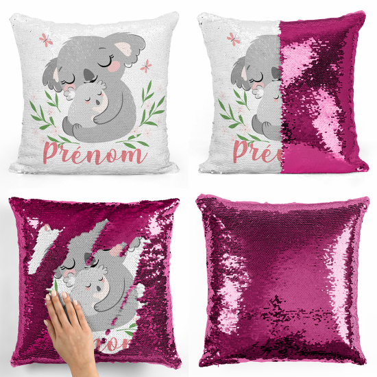 Coussin sequins personnalisé - Koalas