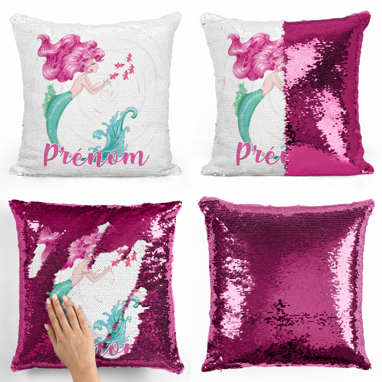 Coussin sequins personnalisé - Sirène