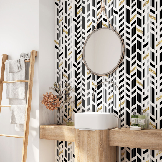 Crédence adhésive salle de bain - Motif Chevron