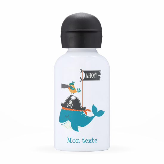 Gourde isotherme enfant personnalisée - Baleine pirate