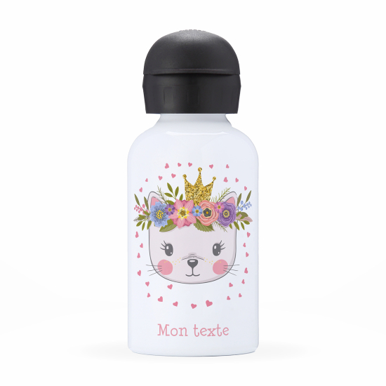 Gourde isotherme enfant personnalisée - Chat princesse