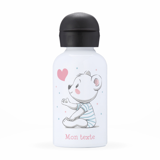 Gourde isotherme enfant personnalisée - Ourson coeur