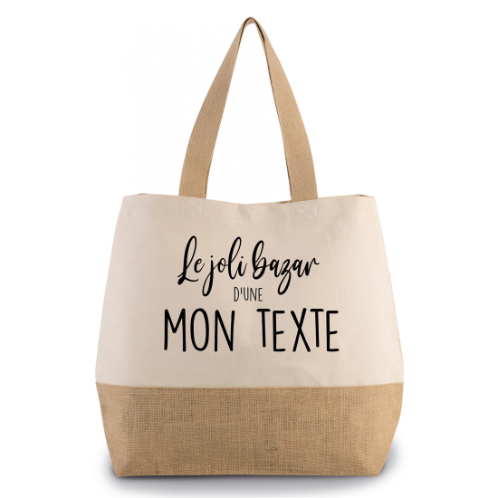 Grand Sac Coton et Jute - Le joli bazar d'une