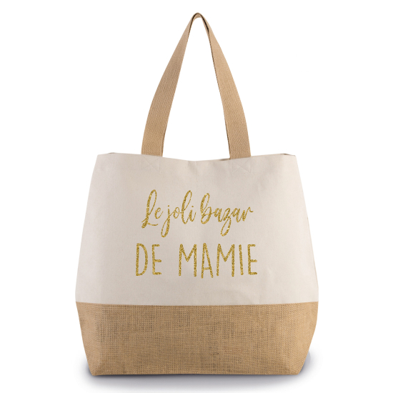 Grand Sac Coton et Jute - Le joli bazar de mamie