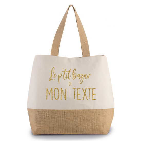 Grand Sac Coton et Jute - Le p'tit bazar de 