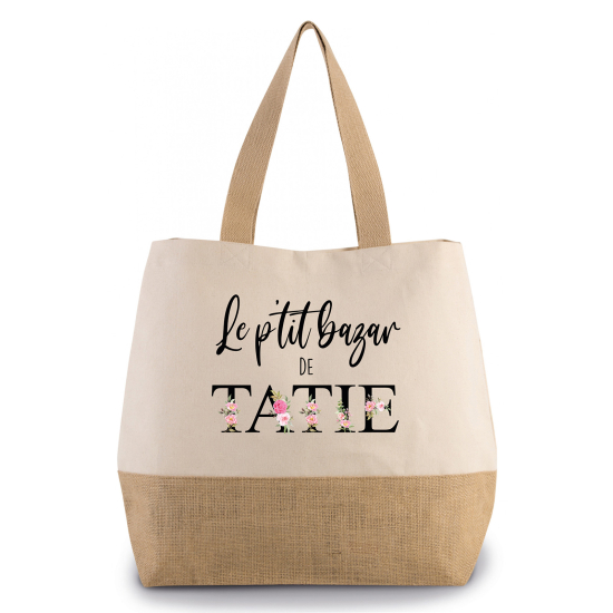 Grand Sac Coton et Jute - Le p'tit bazar de tatie