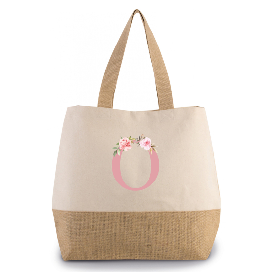 Grand Sac Coton et Jute Monogrammes - O