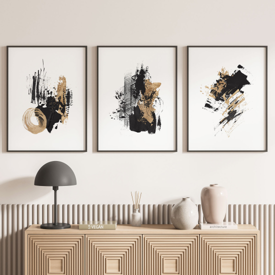 Lot de 3 Affiches / Posters Triptyque - Abstrait