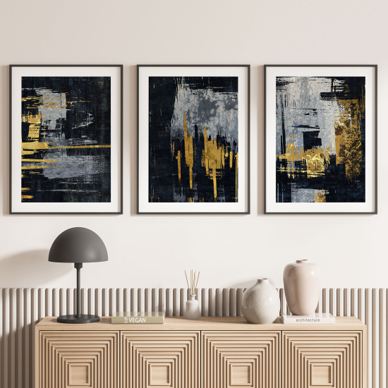 Lot de 3 Affiches / Posters Triptyque - Abstrait