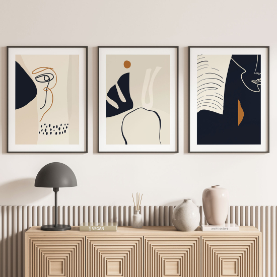 Lot de 3 Affiches / Posters Triptyque - Abstrait