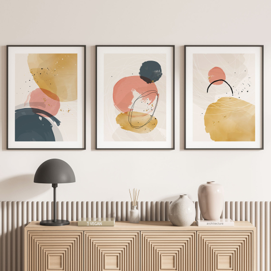 Lot de 3 Affiches / Posters Triptyque - Abstrait