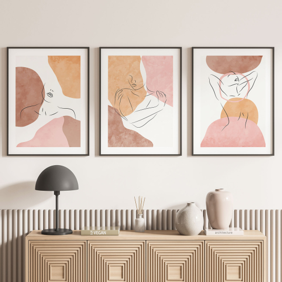 Lot de 3 Affiches / Posters Triptyque - Femmes Abstrait